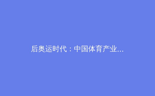 后奥运时代：中国体育产业数字化转型的机遇与挑战 - 2